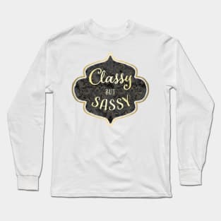 Black Marble Classy but Sassy with Gold Long Sleeve T-Shirt